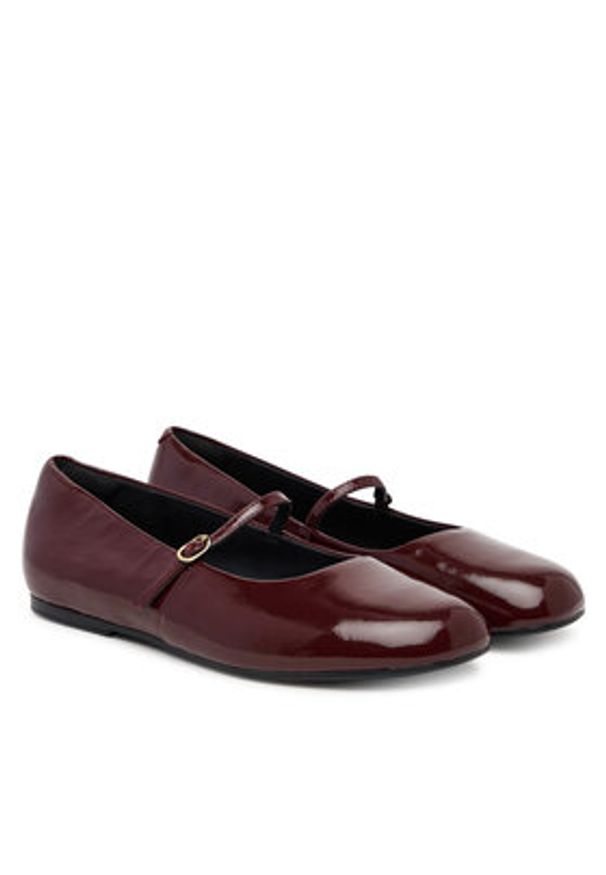 Clarks Baleriny Livia Sky 26184743 Bordowy. Kolor: czerwony. Materiał: lakier, skóra