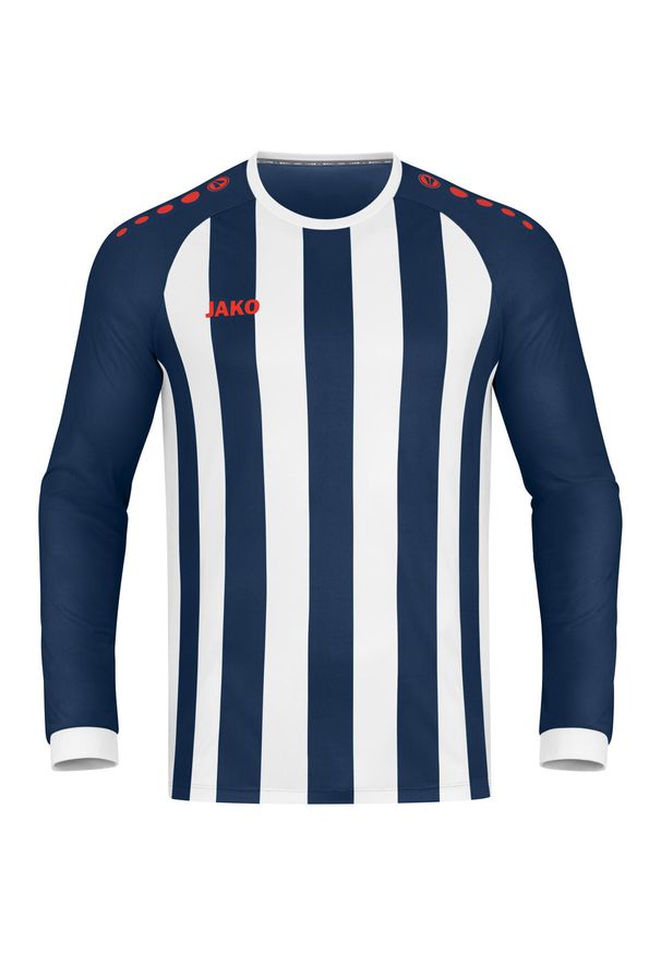 Dziecięcy dżersej z długim rękawem Jako Inter. Kolor: wielokolorowy, niebieski, biały. Materiał: jersey. Długość rękawa: długi rękaw. Długość: długie. Sport: piłka nożna