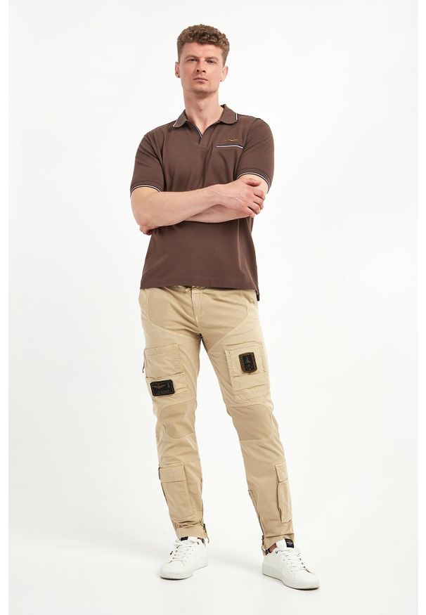 Aeronautica Militare - Polo męskie z haftem AERONAUTICA MILITARE. Typ kołnierza: polo. Wzór: haft