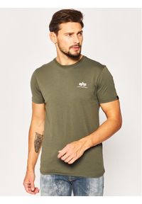 Alpha Industries T-Shirt Basic 188505 Zielony Regular Fit. Kolor: zielony. Materiał: bawełna #1