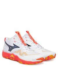Mizuno Buty halowe Wave Momentum Elite Mid V1GA2517 Pomarańczowy. Kolor: pomarańczowy. Materiał: skóra. Model: Mizuno Wave #4