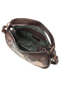 Brązowa Elegancka Torebka Damska Anekke Z Laleczką. Kolor: brązowy. Wzór: aplikacja. Materiał: zdobione. Styl: elegancki. Rodzaj torebki: na ramię #4