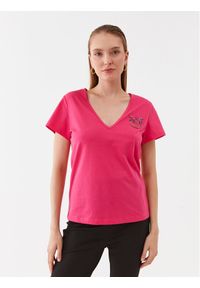 Pinko T-Shirt 100372 A0MA Różowy Regular Fit. Kolor: różowy. Materiał: bawełna