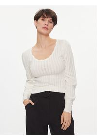 only - ONLY Sweter Meddi 15311544 Biały Regular Fit. Kolor: biały. Materiał: wiskoza