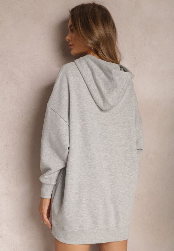 Renee - Jasnoszara Bluza z Kapturem Foss. Typ kołnierza: kaptur. Kolor: szary. Materiał: polar, dzianina. Długość rękawa: długi rękaw. Długość: długie. Wzór: jednolity