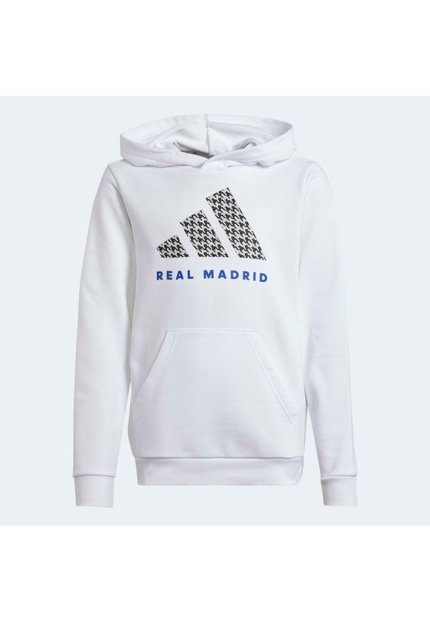 Adidas - Bluza piłkarska z kapturem dla dzieci ADIDAS Real Madryt 25/26. Typ kołnierza: kaptur. Materiał: polar, dzianina. Sport: piłka nożna