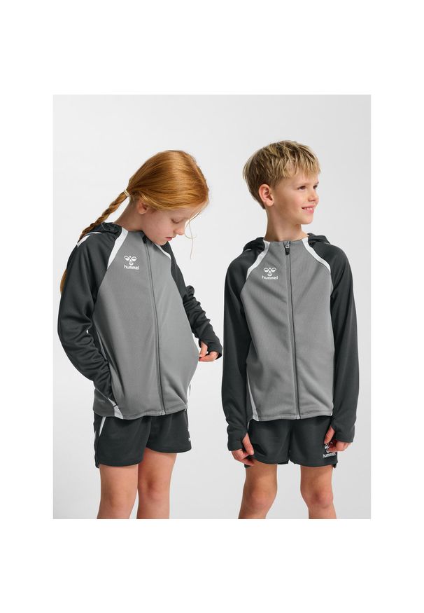Dziecienska bluza z kapturem na zamek Hummel Lead 2.0. Typ kołnierza: kaptur. Kolor: szary