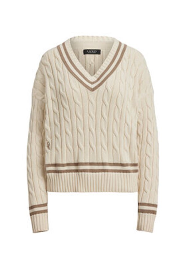 Lauren Ralph Lauren - LAUREN RALPH LAUREN Sweter 200979662003 Écru Relaxed Fit. Materiał: bawełna