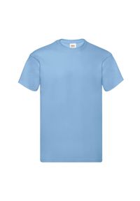 FRUIT OF THE LOOM - Oryginalna Bawełniana Koszulka Unisex Dla Dorosłych. Kolor: niebieski. Materiał: bawełna