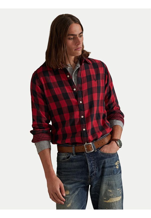 Polo Ralph Lauren Koszula 710P00517001 Czerwony Regular Fit. Typ kołnierza: polo. Kolor: czerwony. Materiał: bawełna