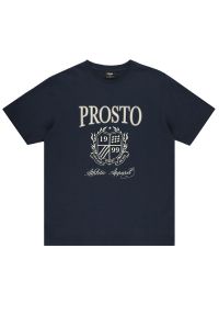 Koszulka Prosto Hexer KL242MTEE1082 - granatowy. Kolor: niebieski. Materiał: bawełna, dzianina. Długość rękawa: krótki rękaw. Długość: krótkie