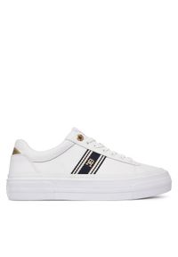 TOMMY HILFIGER - Tommy Hilfiger Sneakersy Th Foxing Platform Webbing FW0FW09353 Biały. Kolor: biały. Materiał: skóra. Obcas: na platformie #1