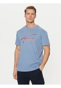 Tommy Jeans T-Shirt Signature DM0DM21109 Niebieski Regular Fit. Kolor: niebieski. Materiał: bawełna #1