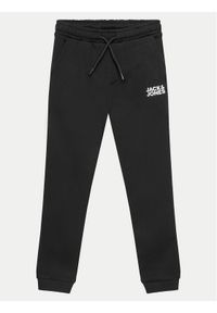 Jack&Jones Junior Spodnie dresowe Gordon 12257312 Czarny Slim Fit. Kolor: czarny. Materiał: bawełna