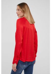 Answear Lab koszula damska kolor czerwony relaxed ze stójką. Typ kołnierza: kołnierzyk stójkowy. Kolor: czerwony. Materiał: tkanina. Długość rękawa: raglanowy rękaw. Styl: wakacyjny