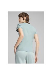 Puma - Damska koszulka ESS ELEVATED PUMA Modern Mint Green. Kolor: zielony. Wzór: aplikacja, haft. Sport: fitness