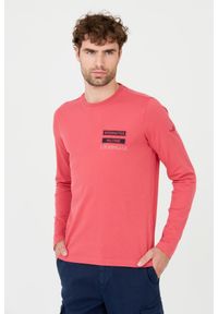 Aeronautica Militare - AERONAUTICA MILITARE Różowy męski longsleeve bawełniany. Kolor: różowy. Materiał: bawełna. Długość rękawa: długi rękaw #5