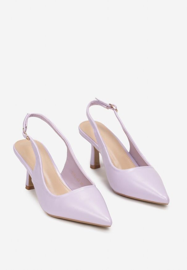 Renee - Fioletowe Sandały ze Szpiczastym Noskiem na Szpilce Eliora. Okazja: na co dzień. Nosek buta: szpiczasty. Kolor: fioletowy. Obcas: na szpilce. Styl: glamour, elegancki, casual
