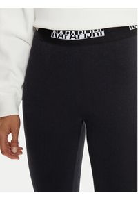 Napapijri Legginsy M-Box Logo NP0A4HZ7 Czarny Slim Fit. Kolor: czarny. Materiał: bawełna #4