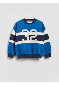 Reserved - Bluza oversize - niebieski. Kolor: niebieski. Materiał: dzianina, bawełna #1