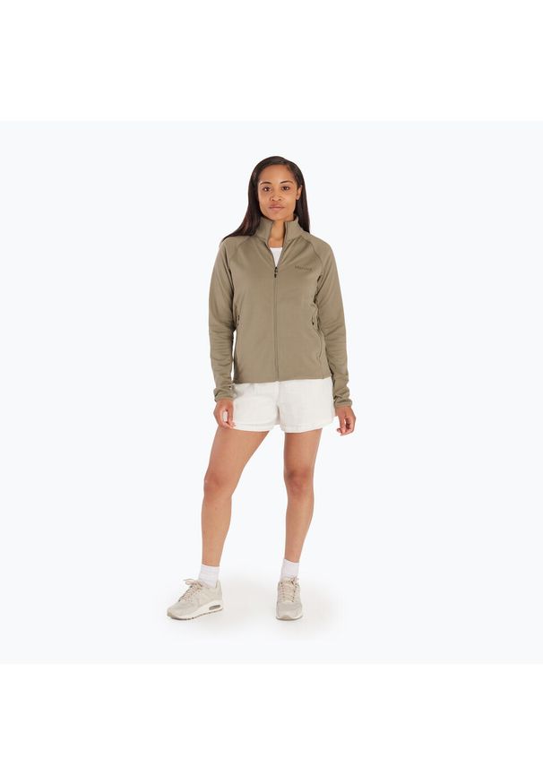 Bluza polarowa damska Marmot Leconte Hoodless. Kolor: zielony. Materiał: polar