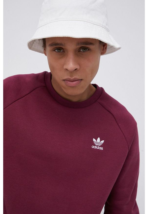 adidas Originals - Bluza. Okazja: na co dzień. Kolor: fioletowy. Materiał: dzianina, materiał, poliester. Długość rękawa: raglanowy rękaw. Styl: casual