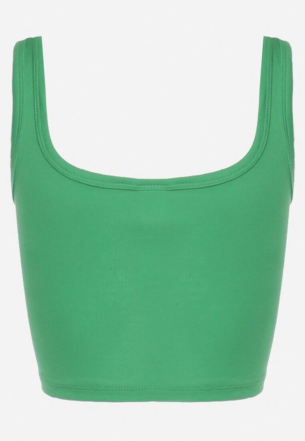 Born2be - Zielony Bawełniany Tank Top Bez Rękawów Lomalia. Kolor: zielony. Materiał: bawełna. Długość rękawa: bez rękawów