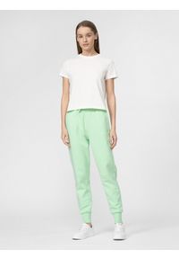4f - Spodnie dresowe joggery damskie. Kolor: zielony. Materiał: dresówka #1