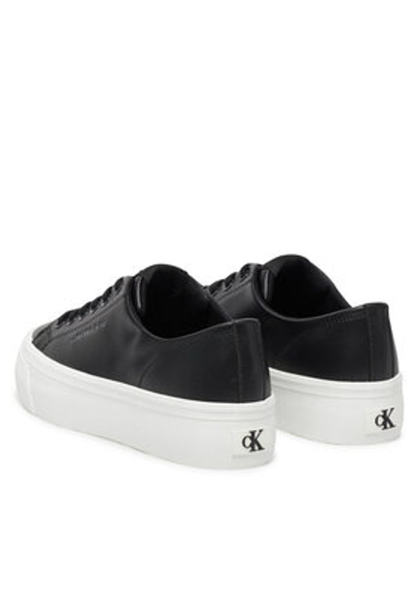 Calvin Klein Jeans Sneakersy Vulc Flatform Low Mg Lth YW0YW01771 Czarny. Kolor: czarny. Materiał: skóra