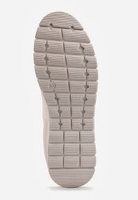 Born2be - Beżowe Sznurowane Buty Sportowe Sneakersy z Siateczki Caeolea. Okazja: na co dzień. Kolor: beżowy. Materiał: jeans. Sport: fitness, joga i pilates #8