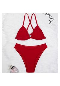 Intica - Bikini usztywniane z figami plażowe odporne na słońce i wodę Cassondra. Kolor: czerwony. Materiał: materiał