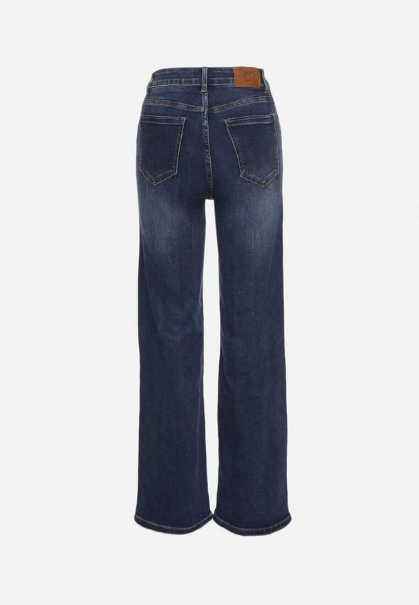 Born2be - Niebieskie Jeansy o Szerokim Kroju z Bawełną Tessale. Okazja: na co dzień. Kolor: niebieski. Styl: casual, elegancki