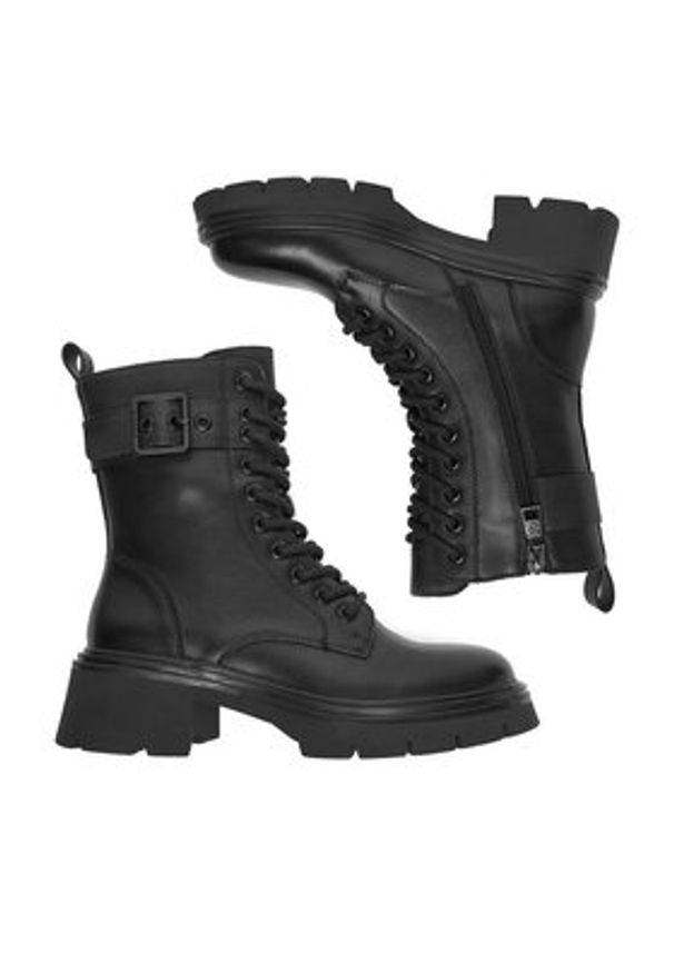 Badura Trzewiki C-AMARA-MX1065-10 Czarny. Kolor: czarny. Materiał: skóra