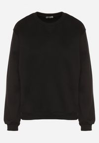 Born2be - Czarna Bluza z Bawełną Ozdobiona Przeszyciami Fezoria. Okazja: na co dzień. Kolor: czarny. Materiał: bawełna. Wzór: aplikacja. Styl: casual, klasyczny #7