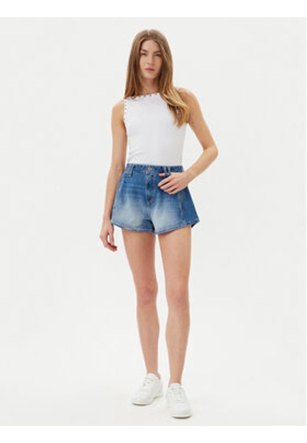 Please Szorty jeansowe D0KDEH0W7S Niebieski Regular Fit. Kolor: niebieski. Materiał: bawełna