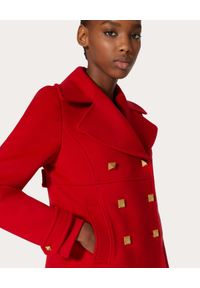 VALENTINO - Krótki czerwony płaszcz Roman Stud. Kolor: czerwony. Materiał: wełna, kaszmir. Długość: krótkie #6