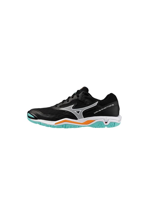 Buty do piłki ręcznej Mizuno Wave Phantom 3. Kolor: czarny, niebieski, wielokolorowy, biały. Model: Mizuno Wave. Sport: piłka ręczna