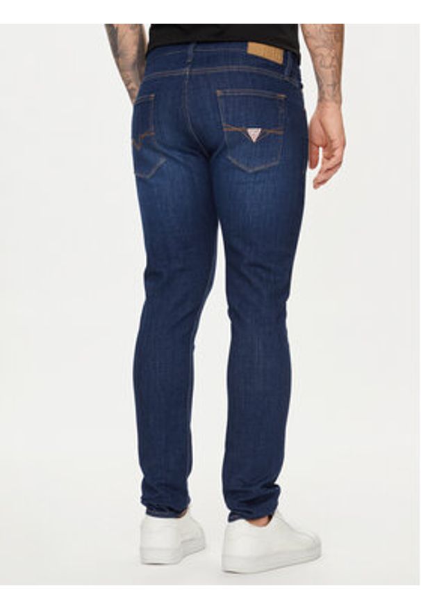 Guess Jeansy M4YA27 D5DG1 Niebieski Super Skinny Fit. Kolor: niebieski