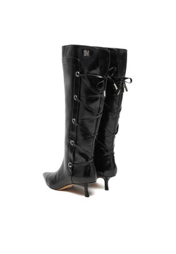 Steve Madden Kozaki Ballpark SM11005048 Czarny. Kolor: czarny. Materiał: skóra