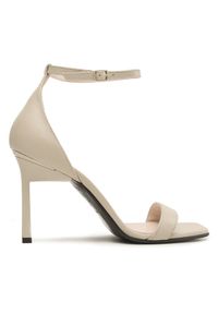 Calvin Klein Sandały Geo Stiletto Sandal 90Hh HW0HW01610 Beżowy. Kolor: beżowy. Materiał: skóra #1