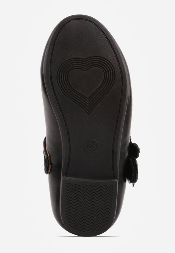 Born2be - Czarne Balerinki Zapinane na Rzep z Ozdobą Motylkiem Adola. Okazja: na co dzień. Zapięcie: rzepy. Kolor: czarny. Materiał: jeans. Wzór: aplikacja. Styl: casual, elegancki