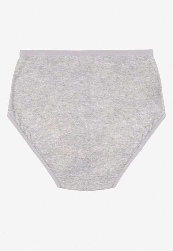 Born2be - Szare Bawełniane Majtki Figi z Koronką Idiana. Kolekcja: plus size. Kolor: szary. Materiał: koronka, bawełna. Wzór: koronka