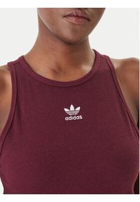 Adidas - adidas Top Essentials KD3824 Bordowy Slim Fit. Kolor: czerwony. Materiał: bawełna #2