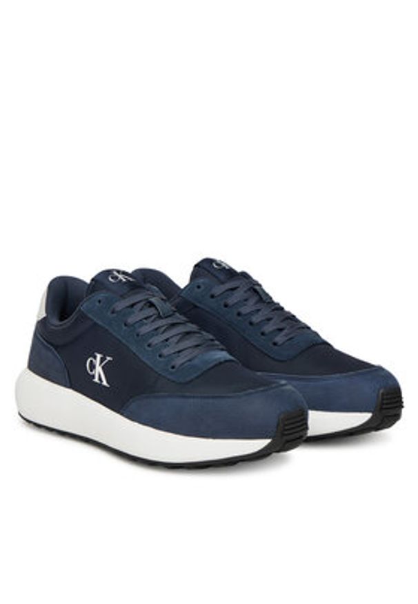 Calvin Klein Jeans Sneakersy Athleisure Runner Laceup Ny-Su YM0YM01370 Granatowy. Kolor: niebieski. Materiał: zamsz, skóra