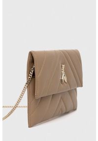 Patrizia Pepe kopertówka skórzana kolor brązowy. Kolor: brązowy. Materiał: skórzane. Rodzaj torebki: na ramię #6