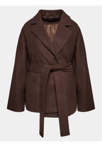 Gina Tricot Płaszcz przejściowy 20496 Brązowy Regular Fit. Kolor: brązowy. Materiał: syntetyk #1
