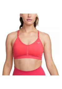 Stanik Sportowy Nike Bra W Nk Indy V-neck. Kolor: czerwony. Sport: fitness #1