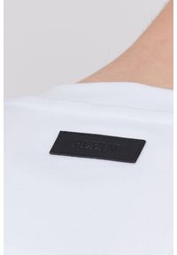 Philipp Plein - PHILIPP PLEIN Biały t-shirt męski Round neck ss iconic plein. Kolor: biały. Materiał: prążkowany, skóra. Wzór: aplikacja #6