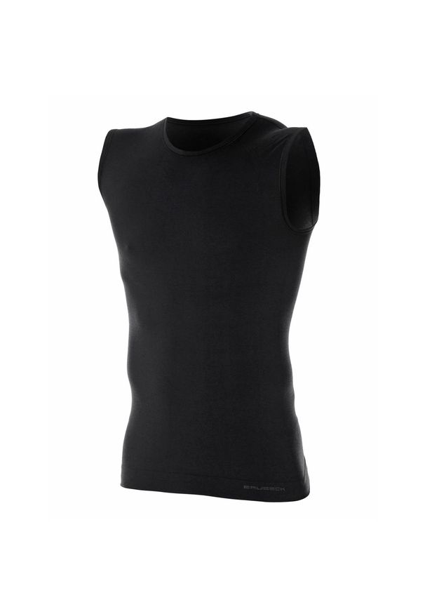 Bezrękawnik męski plus size Brubeck COMFORT WOOL. Kolekcja: plus size. Kolor: czarny. Materiał: poliamid, elastan, wełna. Długość rękawa: bez rękawów. Sport: turystyka piesza