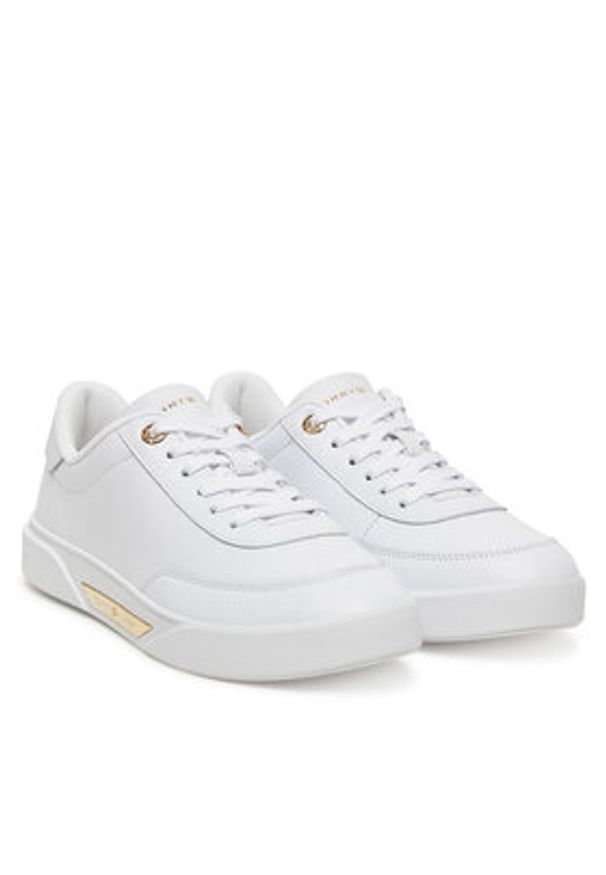 TOMMY HILFIGER - Tommy Hilfiger Sneakersy FW0FW08682 Biały. Kolor: biały. Materiał: skóra